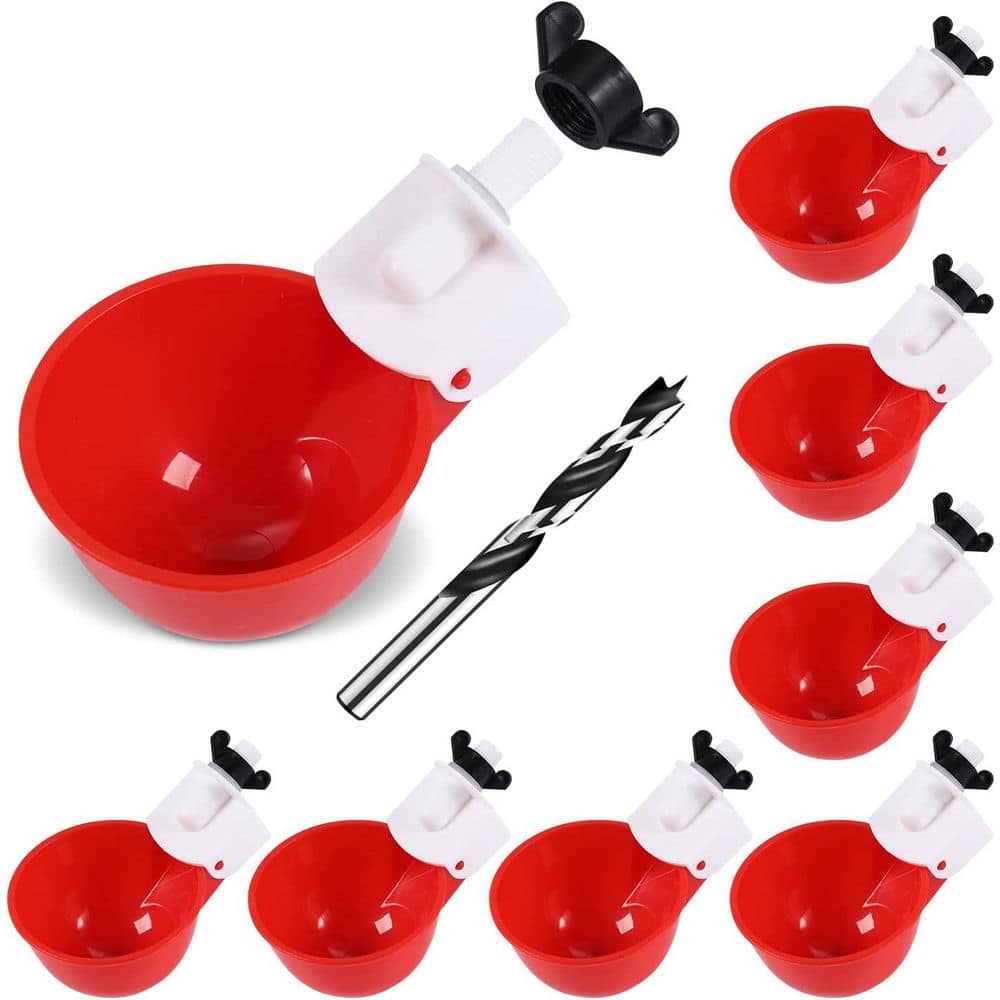 8 Pack Red Chicken Waterer Cups Automatic Water Feeder for Poultry Ducks Chicks Quail Bunny Easy Leak-Free Design price history on PriceWatchPro
