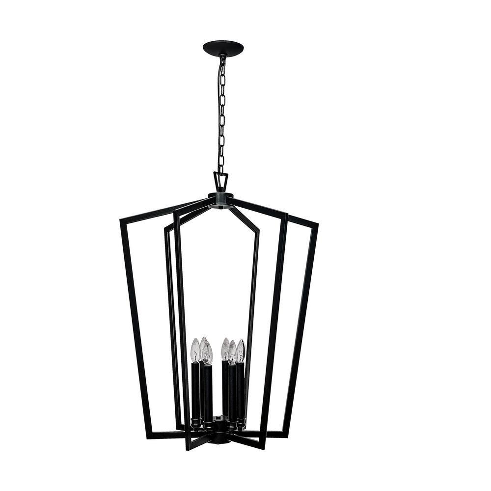 Grace Indoor 6-Light Black Lantern Chandelier