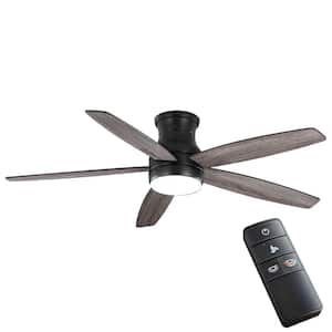 Ashby Park 60 in. Integrated White Color Changing LED Matte Black Ceiling Fan with Light Kit and Remote Control