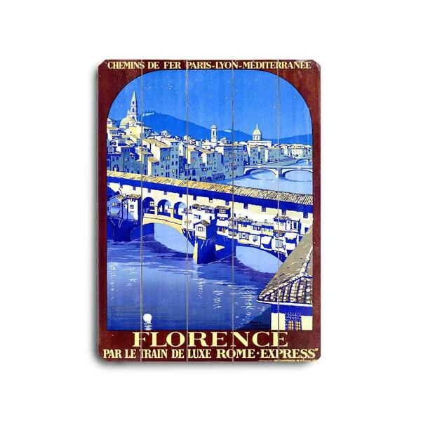 ArteHouse 9 in. x 12 in. Florence Vintage Wood Sign-DISCONTINUED