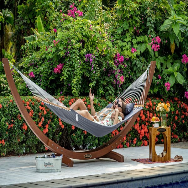 Lazy Daze Hammocks 12 ft. Quilted Fabric Hammock with Soft Pillow Lazy Daze Hammocks 12 ft. Quilted Fabric Hammock with Soft Pillow