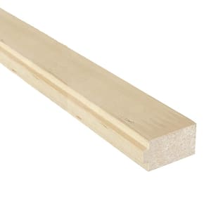 96 in. x 0.75 in. x 1.25 in. Top Molding Mounting Strip in natural finish