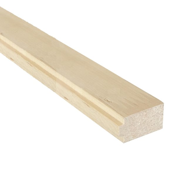 96 in. x 0.75 in. x 1.25 in. Top Molding Mounting Strip in natural finish