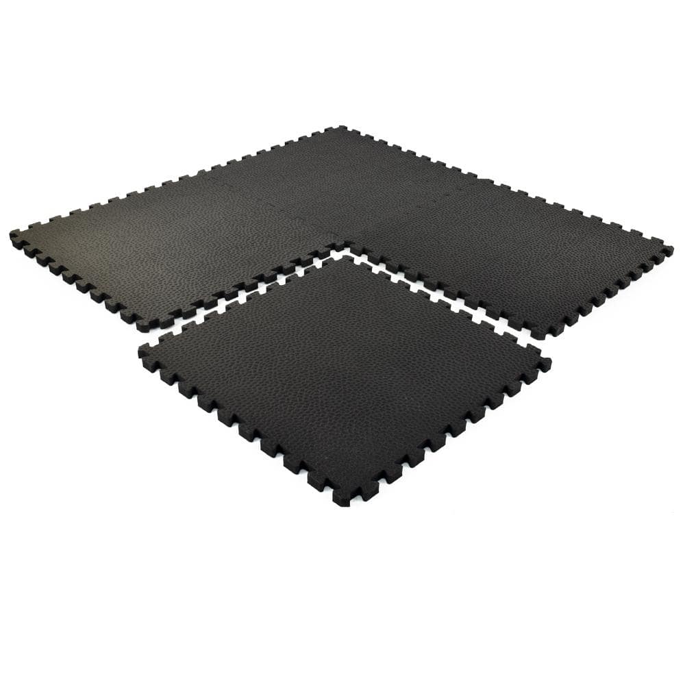 Black Pebble Top Interlocking Foam Gym Floor Tiles 24" x 24"