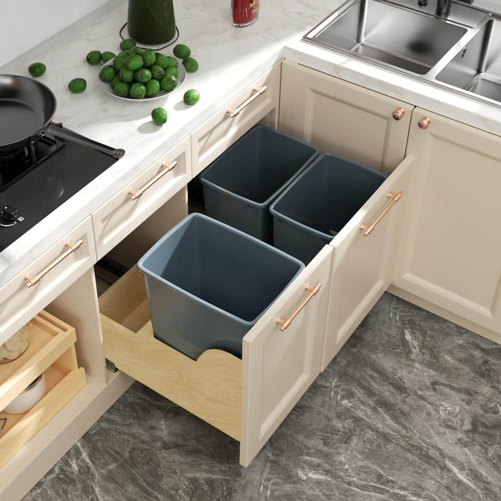 Orion Gray 35 Qt. Plastic Pull-Out Trash Bin Replacement