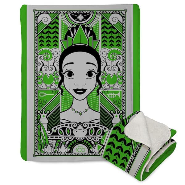 THE NORTHWEST GROUP Disney D100 Art Deco Tiana Mink Sherpa Multicolor Throw Blanket