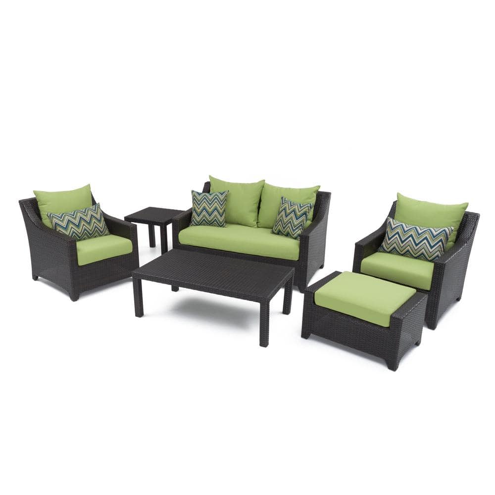 RST BRANDS Deco 6Piece Wicker Patio Conversation Set with Sunbrella