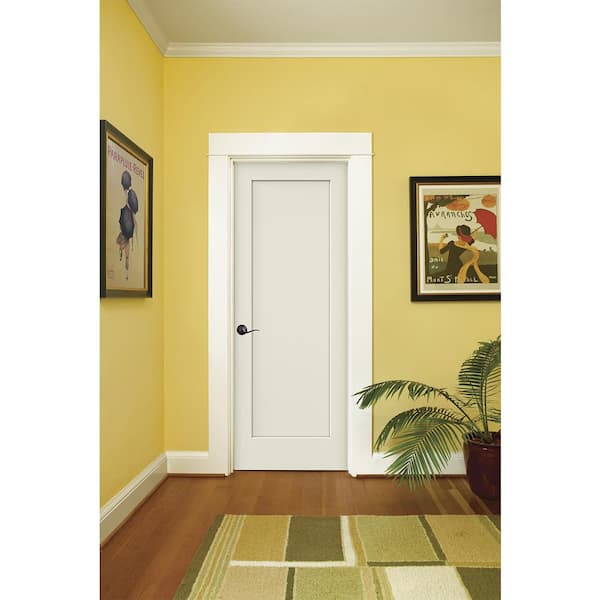 30 in. x 80 in. Madison White Painted Smooth Solid Core Molded Composite MDF Interior Door Slab