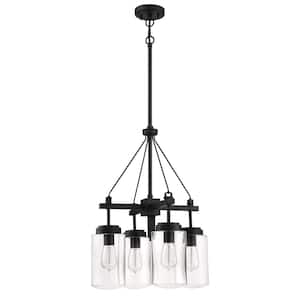 Crosspoint 4-Light Espresso Finish w/Clear Glass Transitional Chandelier for Kitchen/Dining/Foyer No Bulb Included