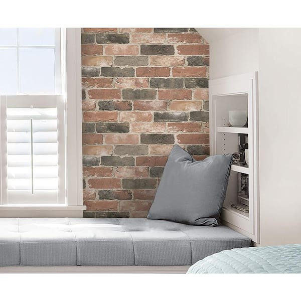 Newport Reclaimed Brick Vinyl Peel & Stick Wallpaper Roll (Covers 30.75 Sq. Ft.)
