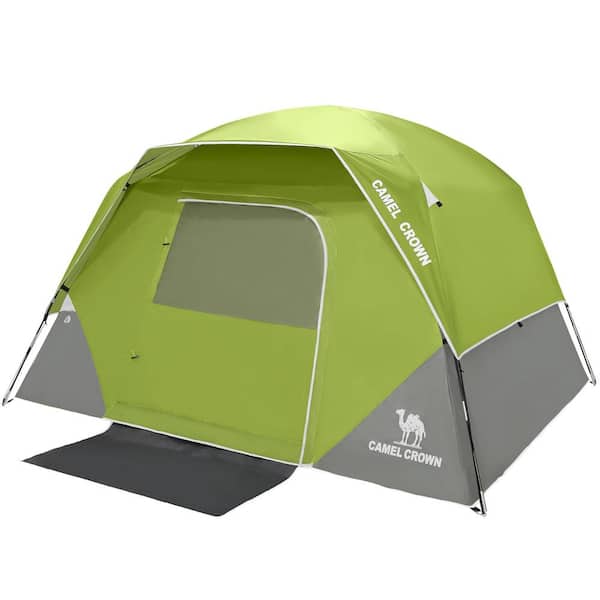 Angel Sar 4-Person Waterproof Folding Camping Tent in Green for Family Hiking