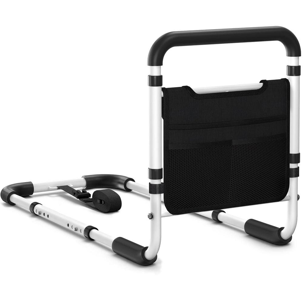 Wudkey Adjustable Bed Rails with Non-Slip Ergonomic Handle and Storage ...