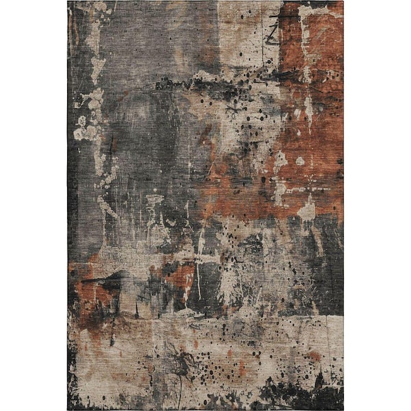 Mayfield Premium Machine Washable Abstract AMF1839 Taupe 8 ft. x 10 ft. Area Rug