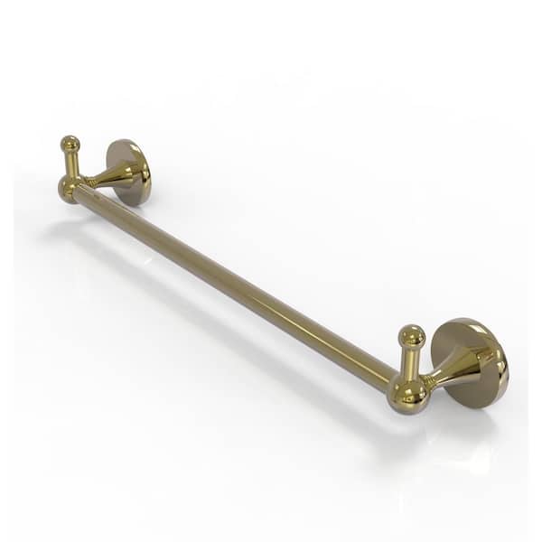 Allied Brass Shadwell Collection 30 in. Towel Bar with Integrated Hooks in Unlacquered Brass