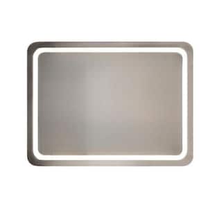 32 in. W x 24 in. H Large Rectangular Frameless Wall Mounted LED Single Bathroom Vanity Mirror in Polished Crystal