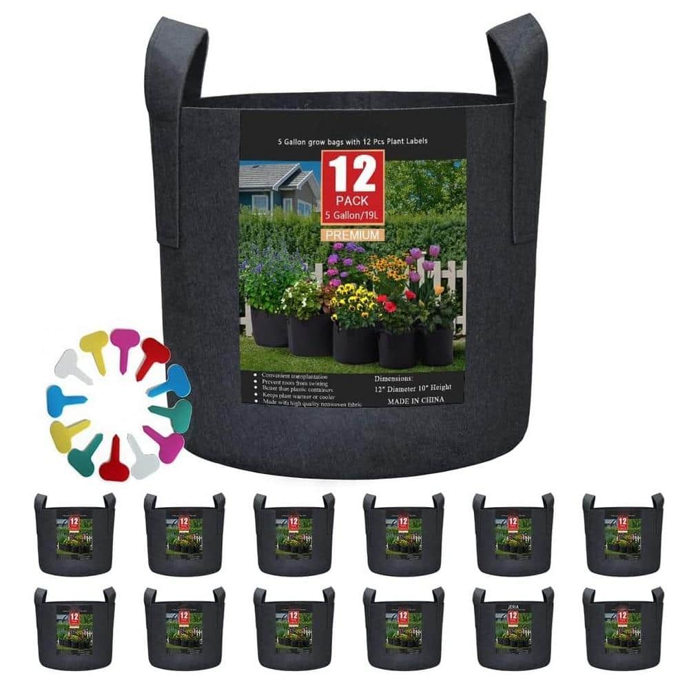 5 Gal. Plant Grow Bags, Aeration Fabric Pots with Handles (12-Pack) price history on PriceWatchPro