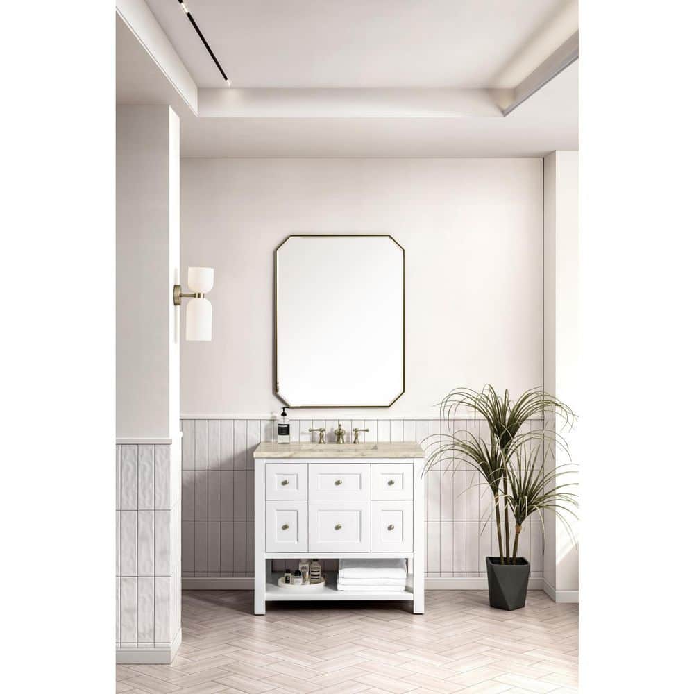 Breckenridge 36.0 in. Single Bath Vanity in Bright White with Tajnar Engineered Composite Top price history on PriceWatchPro