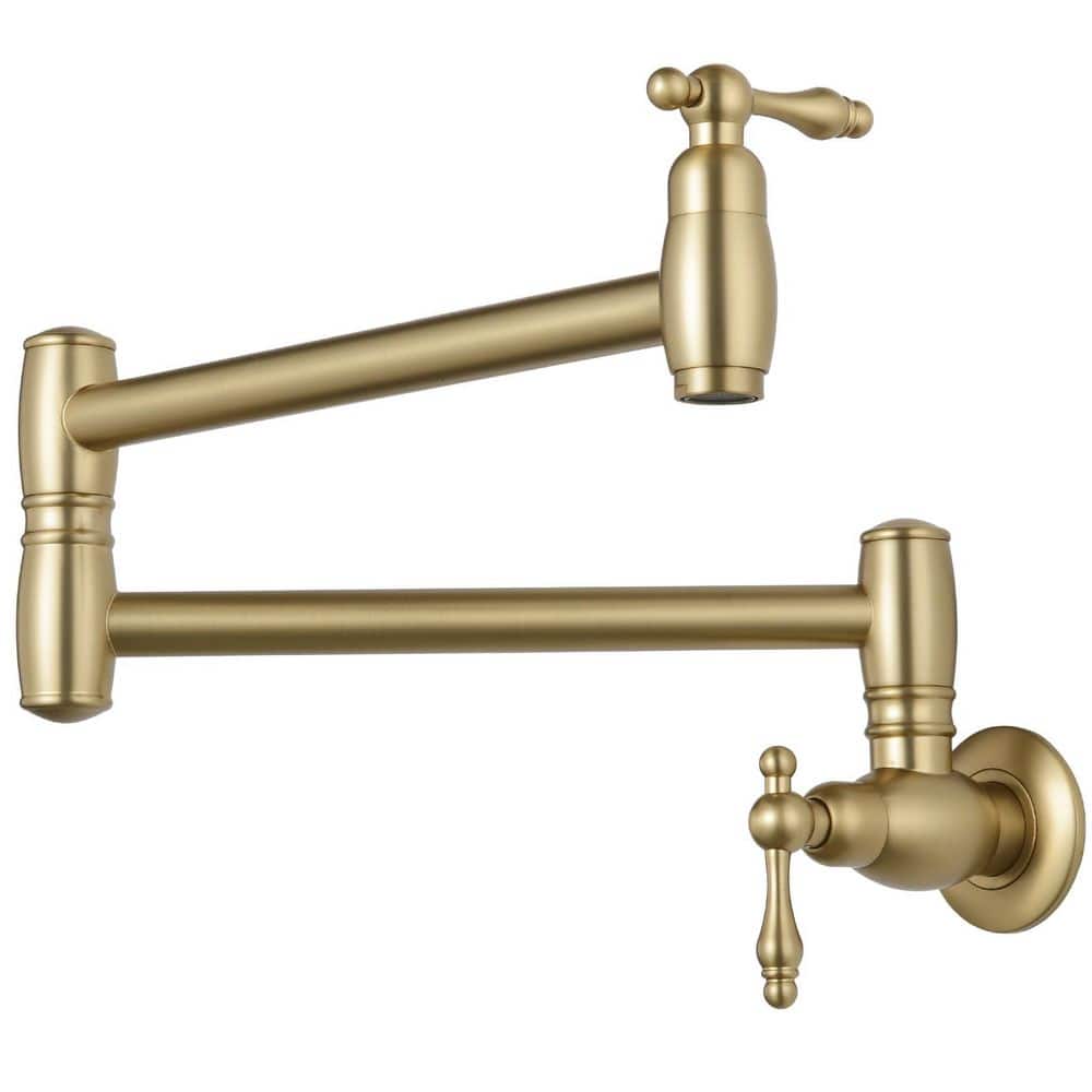 Commercial Restaurant 2 Handle Wall Mount Pot Filler with Retractable Arm i