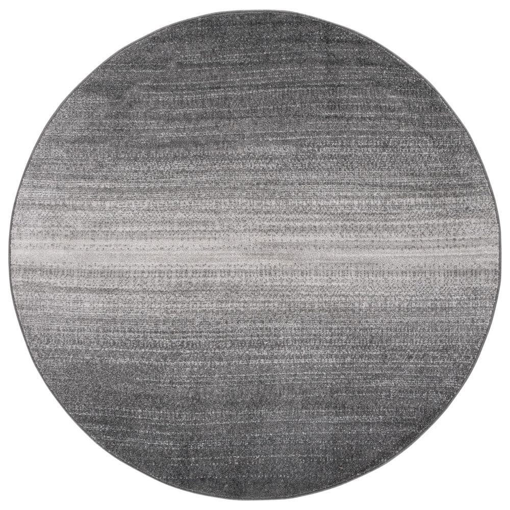 Adirondack 6 ft. x 6 ft. Dark Gray/Light Gray Gradient Transitional Round Area Rug price history on PriceWatchPro