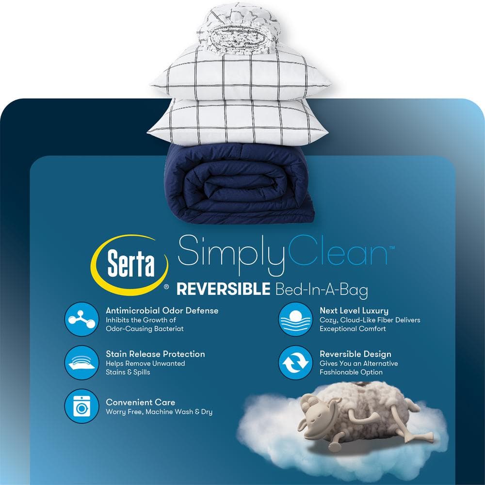 Full Black Microfiber Reversible Bed in a Bag Set