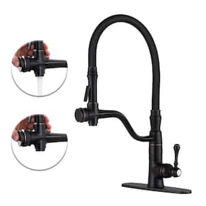 Single Handle High Arc Pull Down Sprayer Kitchen Faucet in Oil Rubbed Bronze