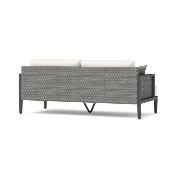 RST BRANDS Vistano Grey Wicker Outdoor 76 in. Couch with