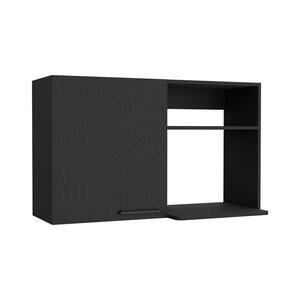 39.37 in. W x 15.75 in. D x 23.62 in. H Black Wood Assembled Wall Kitchen Cabinet