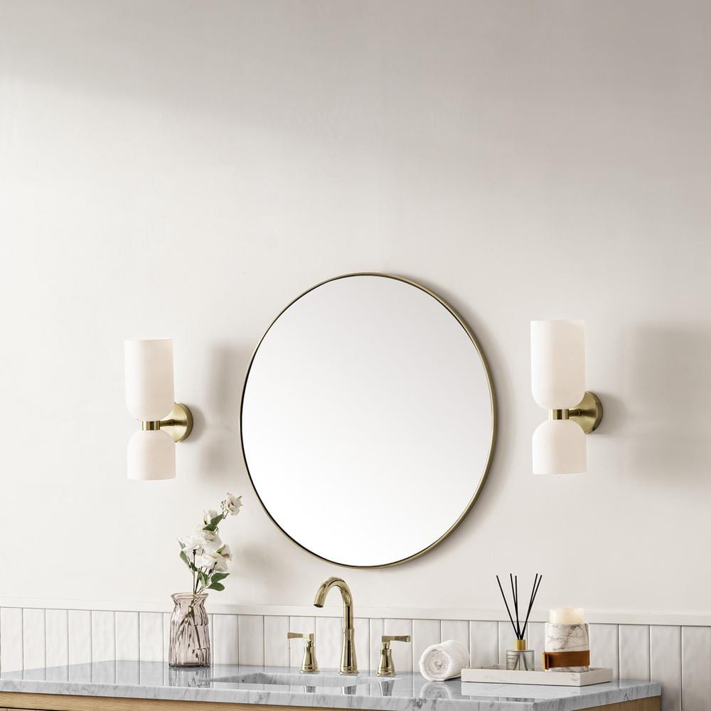 Rohe 30" Champagne Brass Rectangular Vanity Mirror