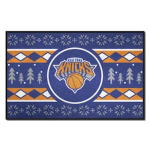 New York Knicks Holiday Sweater Blue 1.5 ft. x 2.5 ft. Starter Area Rug