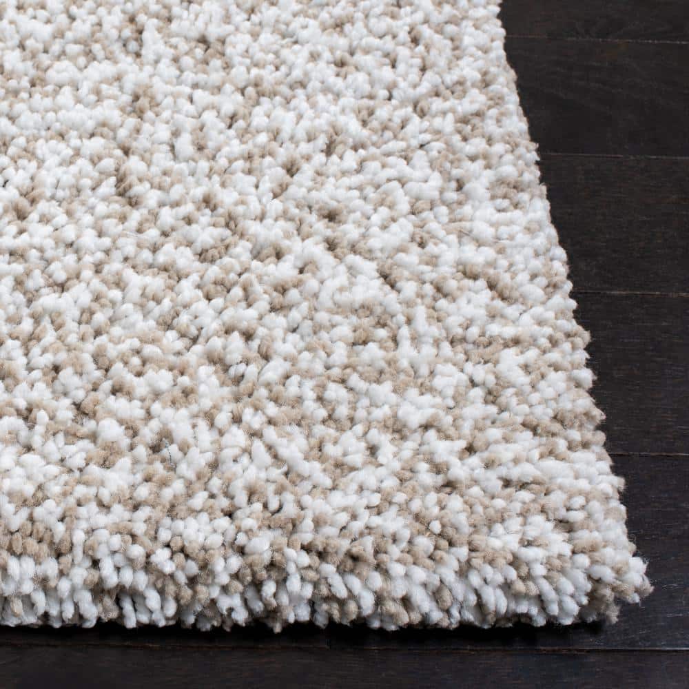 Sand Ivory Hand-Tufted Shag 4' x 6' Area Rug