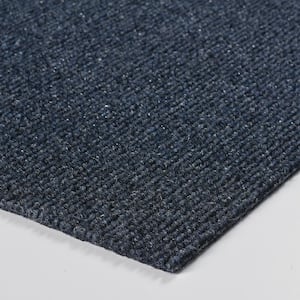 Contender - Ocean - Blue Commercial/Residential 24 x 24 in. Peel and Stick Carpet Tile Square (60 sq. ft.)