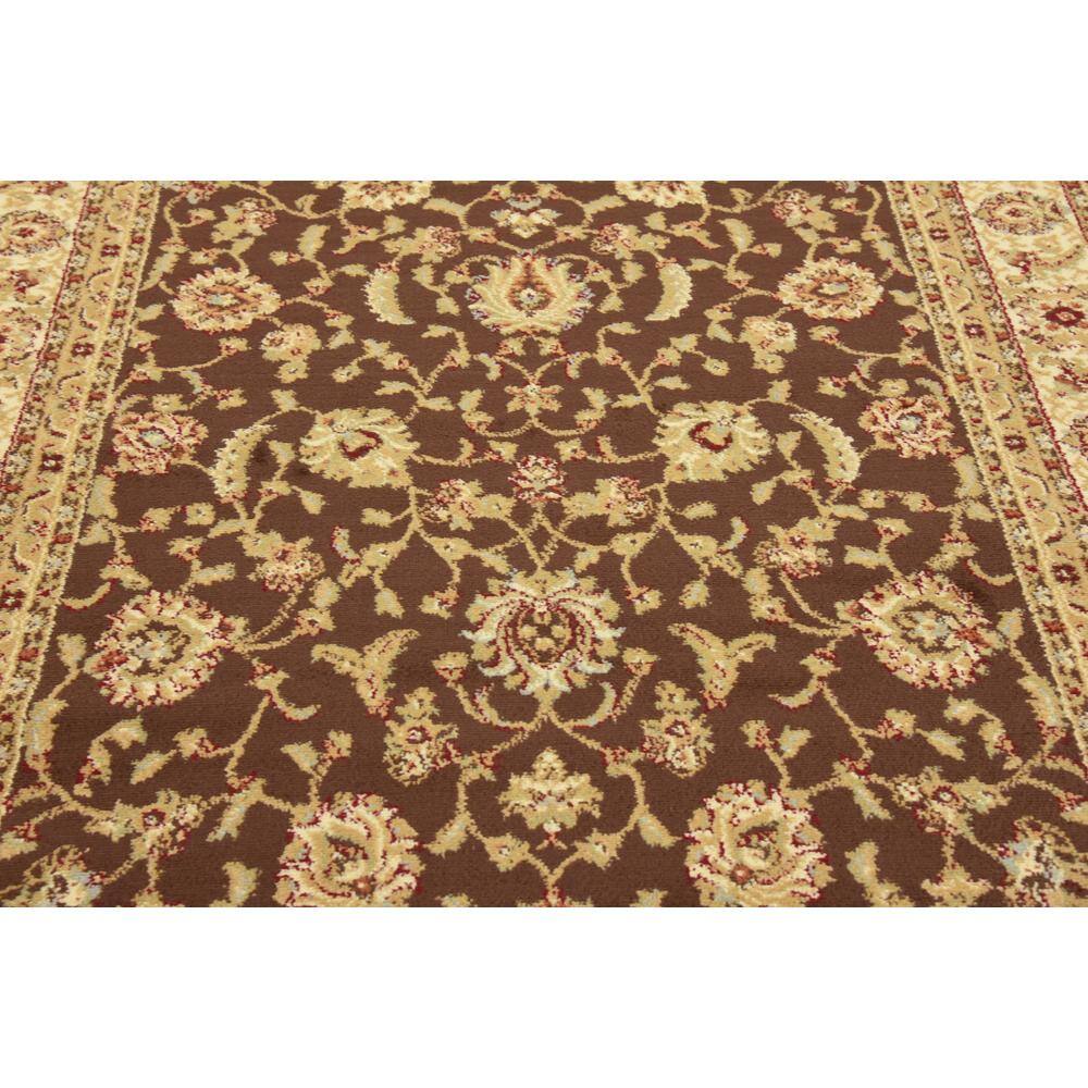 Brown Floral Rectangular Synthetic Stain-Resistant Area Rug