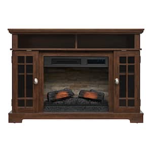 Canteridge 47 in. W Freestanding Media Console Electric Fireplace TV Stand in Simply Brown