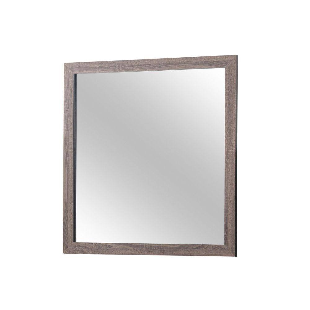 Benjara 1 In. W X 39.5 In. H Wooden Frame Brown Wall Mirror BM242648 ...