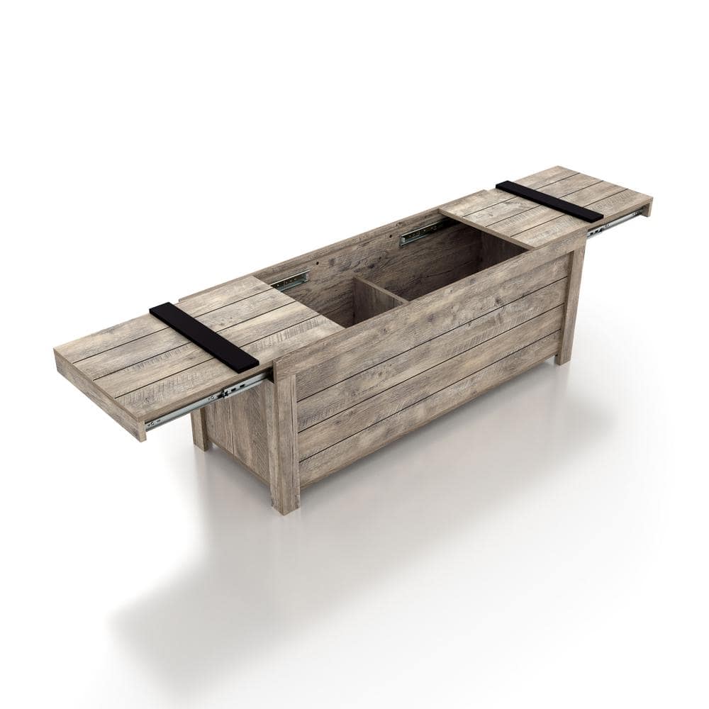 Zeal Weathered Oak Storage Dining Bench Box 47.25 in -  Furniture of America, HFW-2286C42