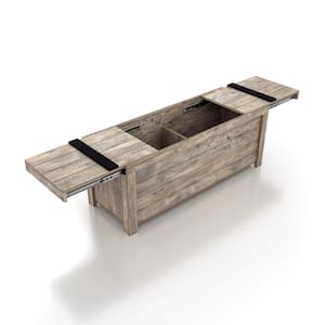 Zeal Weathered Oak Storage Dining Bench Box 47.25 in. .