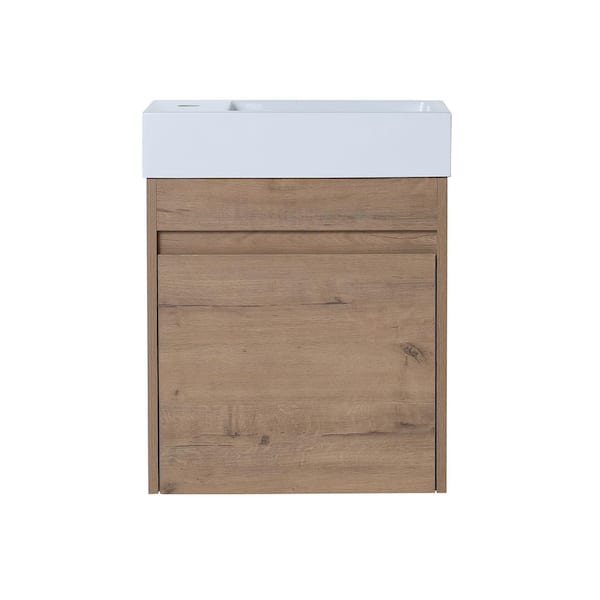 taholi 18.11 in. x 10.23 in. x 22.83 in. Small Bathroom Vanity and Top with Sink in Oak