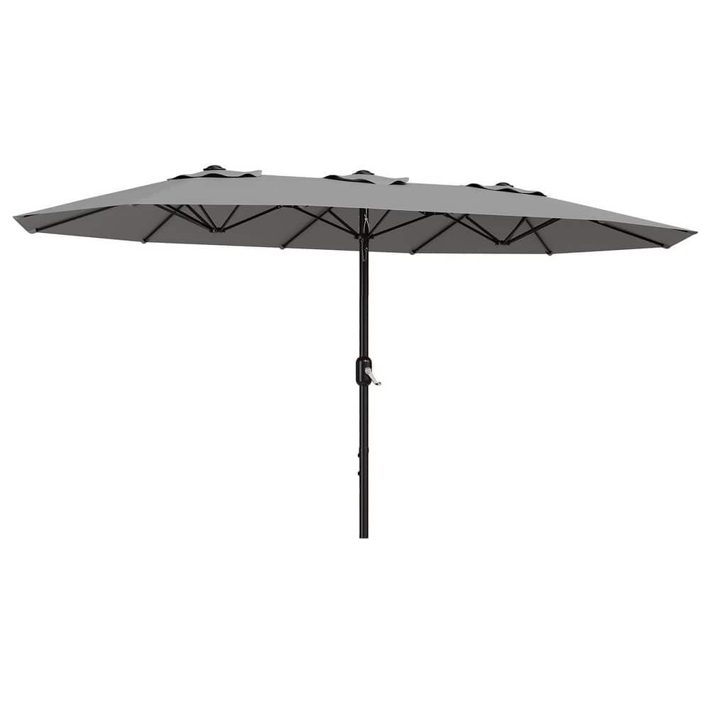 13 ft. Steel Rectangle Patio Umbrella in Grey with Double-Sided, Crank Handle, Tilt Adjustment for Garden, Backyard price history on PriceWatchPro