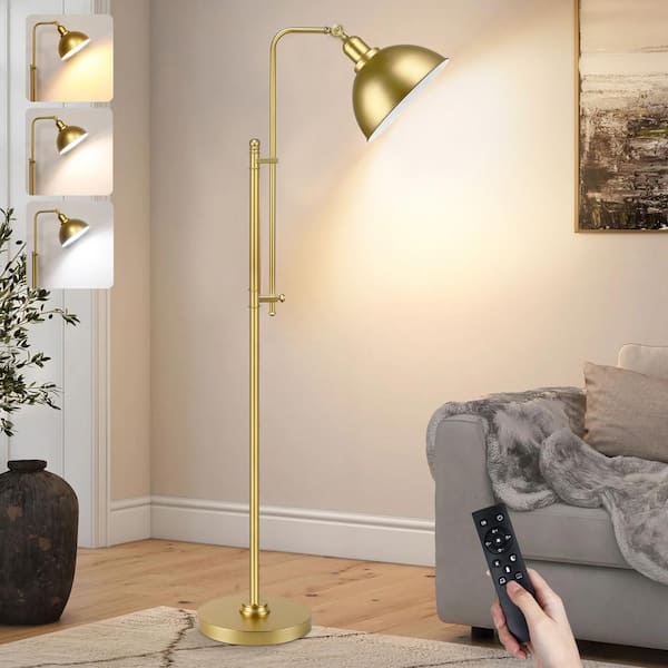 Nintiue Dimmable Floor Lamp - 3 Lights Gold Arc Floor Lamps For Living Room, 1000LM Modern Tall Standing Lamp With White Shades, Mid Century Tree