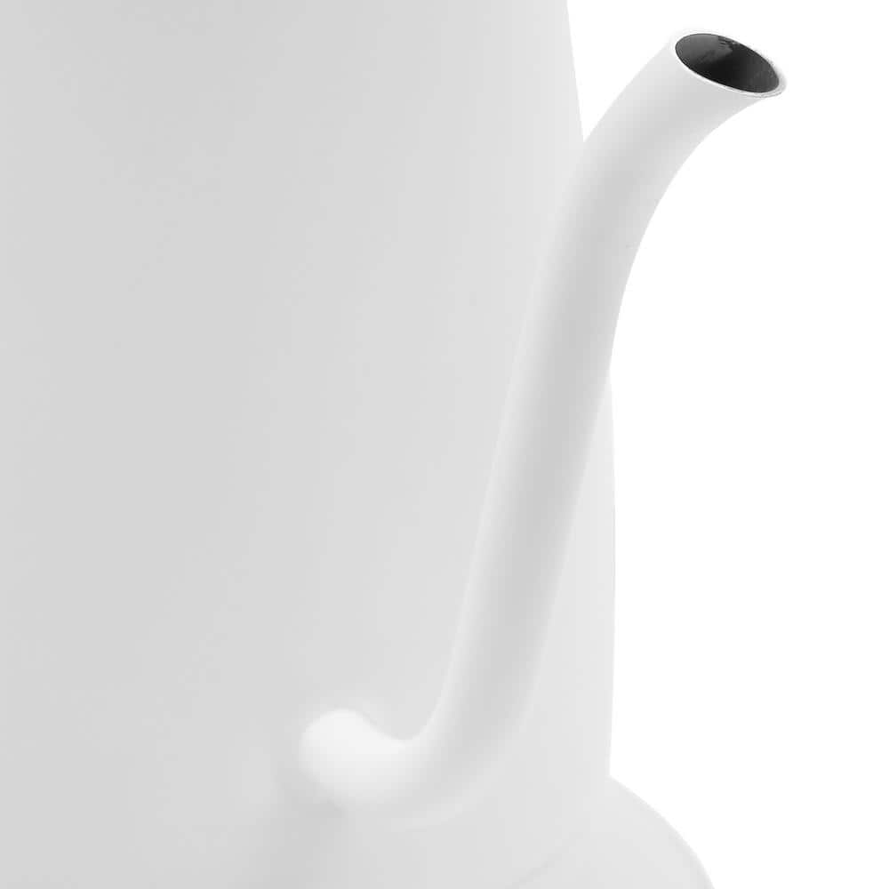 Ivory and Chrome Stainless Steel Gooseneck Electric Kettle