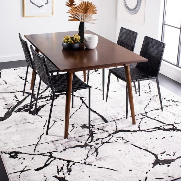 Amelia Gray/Black 8 ft. x 10 ft. Abstract Distressed Area Rug