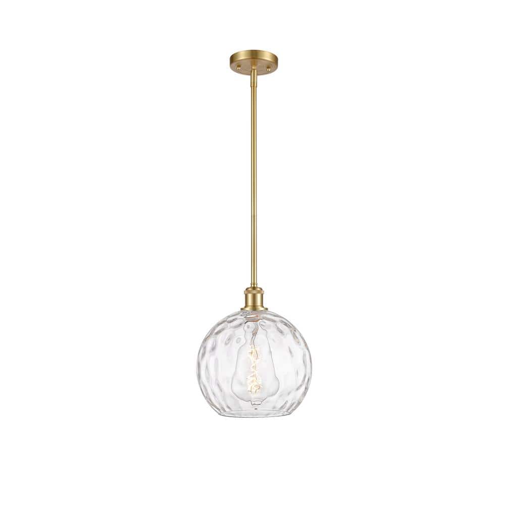 Athens Water Glass 60-Watt 1 Light Satin Gold Shaded Mini Pendant Light with Clear glass Clear Glass Shade price history on PriceWatchPro