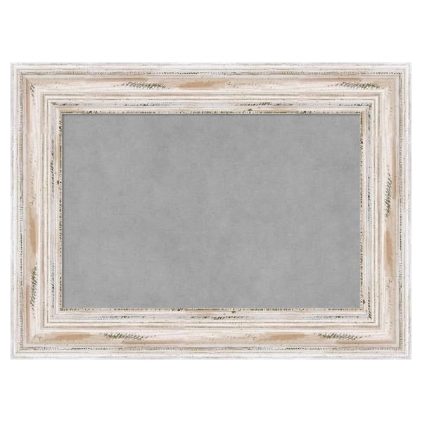 Amanti Art Alexandria White Wash 23 in. x 17 in. Framed Magnetic Board