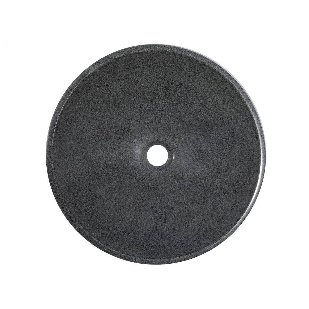 Sesame Gray Granite Circular Wall-Mount Bathroom Sink