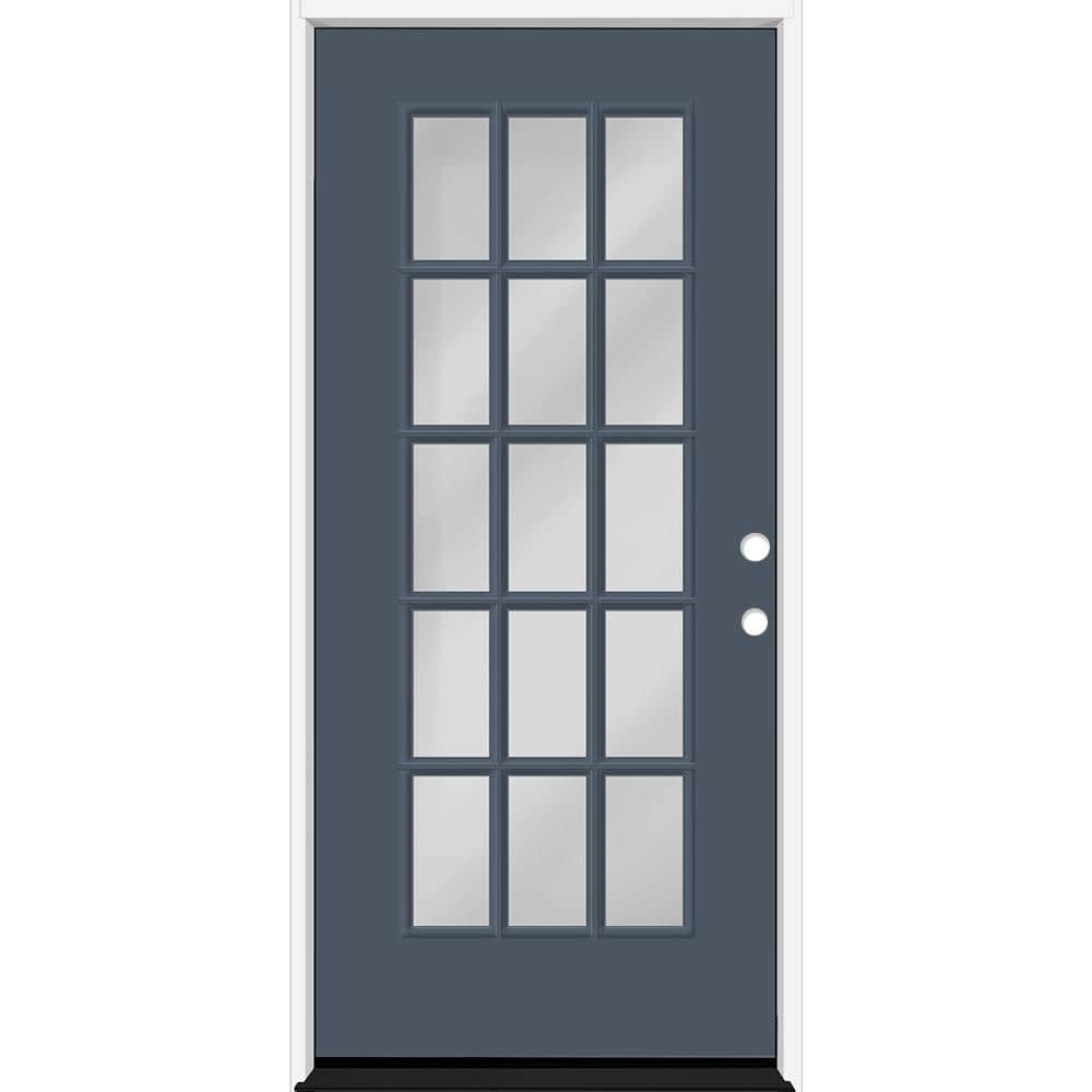 Reliant 36 in. x 80 in. FullLite 15L SDL Clear Glass LHIS DarkDenim Finish Fiberglass Prehung Front Door w/6-9/16 Jamb price history on PriceWatchPro