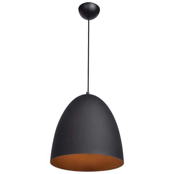 Nostalgia Round Dome 1-Light Matte Black Pendant