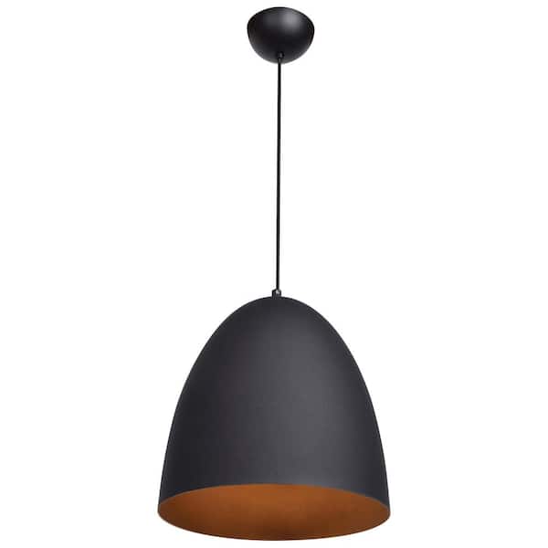 Nostalgia Round Dome 1-Light Matte Black Pendant