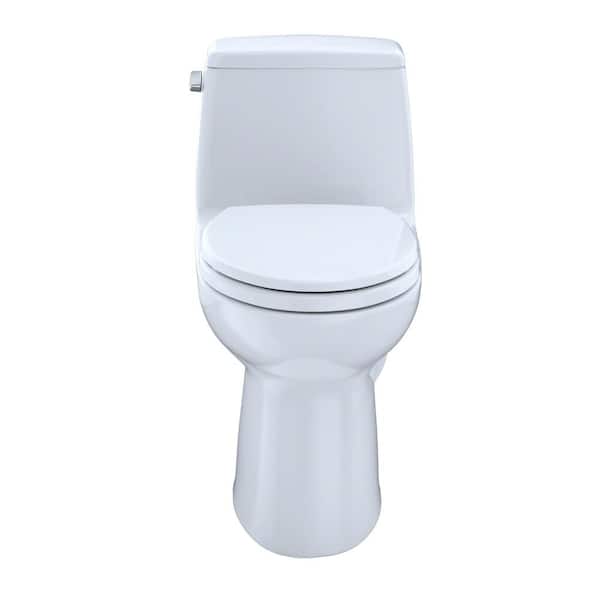Eco UltraMax 1-Piece 1.28 GPF Single Flush Elongated Standard Height Toilet  in Cotton White, SoftClose Seat Included