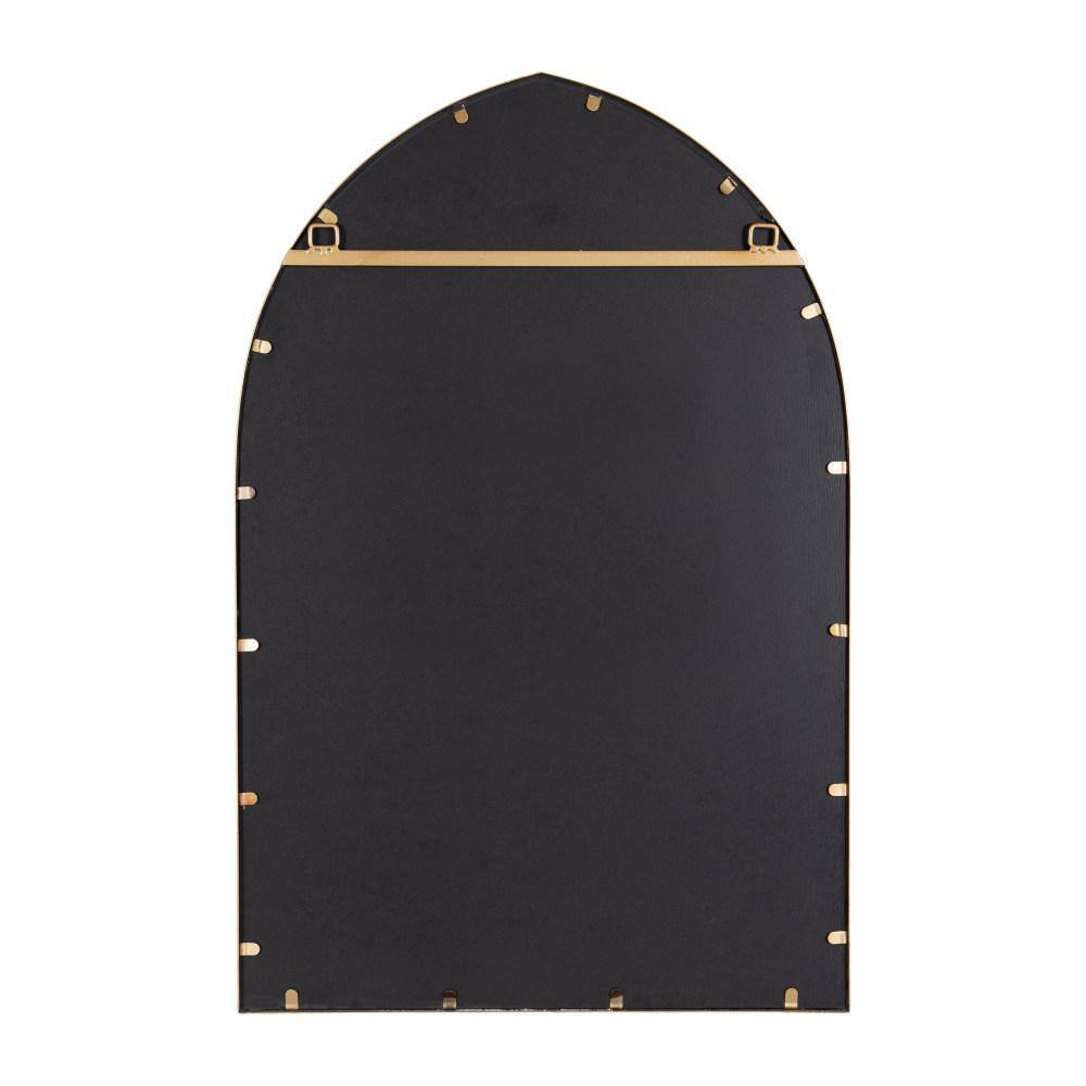 Larisa 24x36 Gold Arched Mirror with Iron Inlay