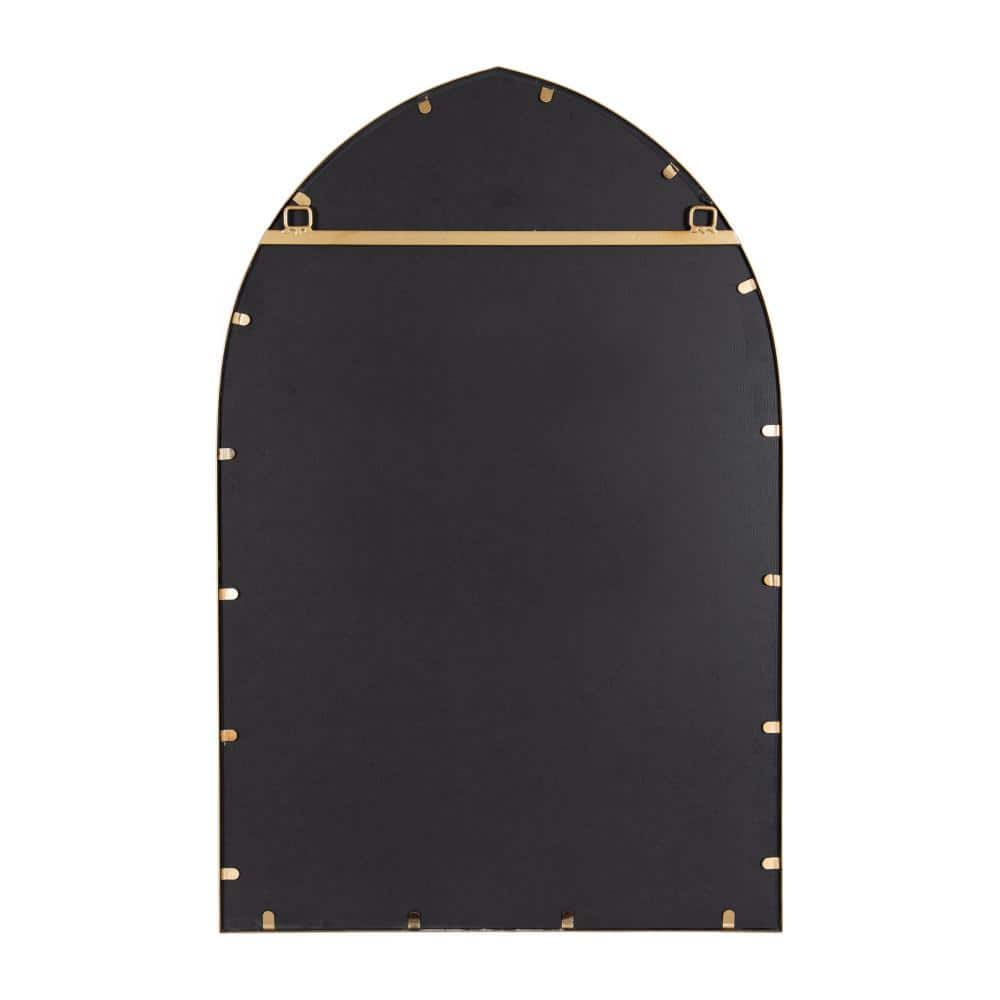 Larisa 24x36 Gold Arched Mirror with Iron Inlay